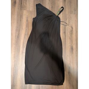 Polo Ralph Lauren Black Label Women's Beaded Jersey Cocktail Dress 12 Black